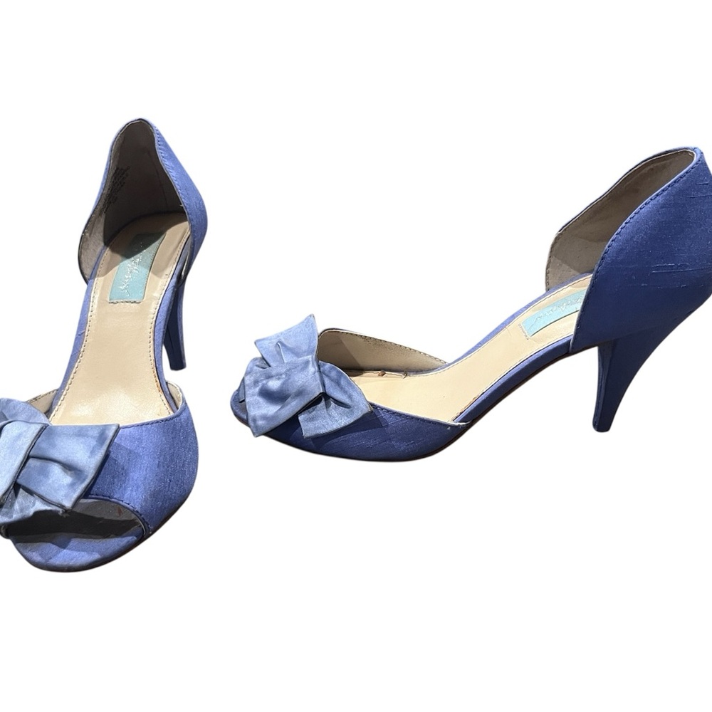 Betsey Johnson Blue Heels with Bow Detail
